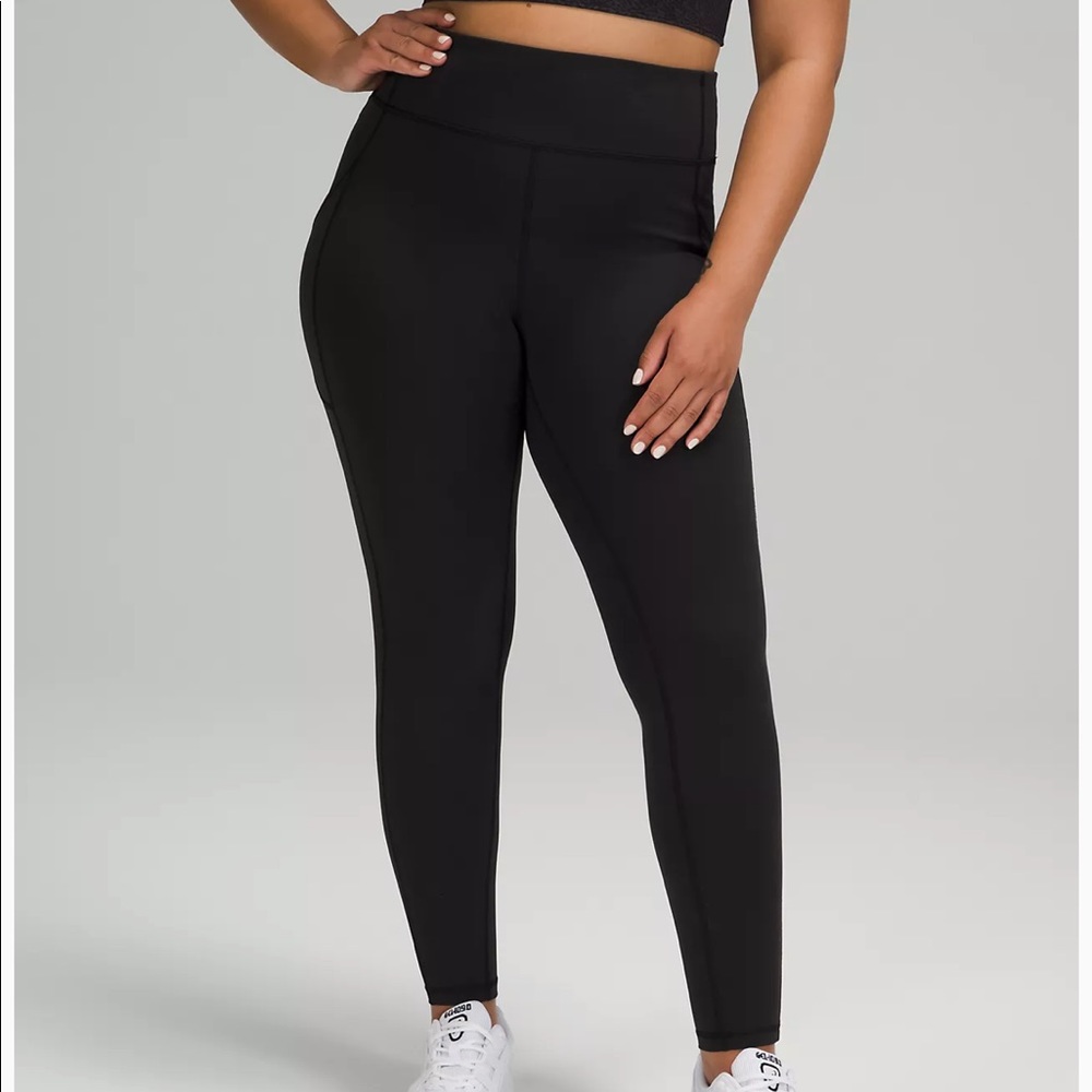 Black Lululemon invigorate 28” leggings.